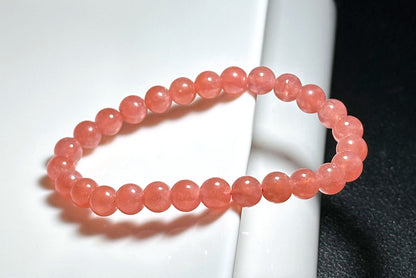 7mm, Certified High Grade Untreated Icy Natural Argentina Rhodochrosite Bracelet, Rhodochrosite bracelet, 天然阿根廷红纹石手串