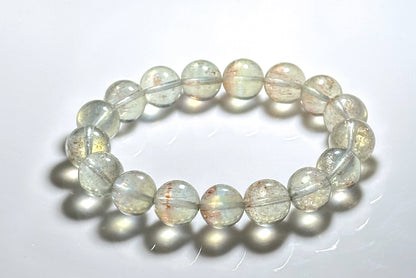 11mm+, Certified Rare Find, Collector's Grade Natural High Clarity Arusha Green Beryl Bracelet, 天然坦桑尼亚收藏级阿鲁沙金太阳绿柱石手串