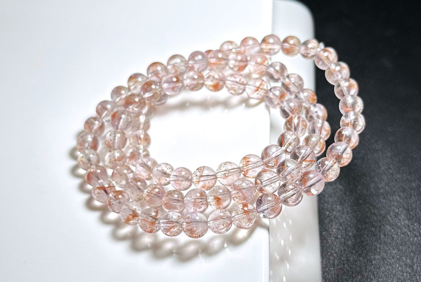 Natural Translucent Auralite 23 Bracelet Three Wraps Bracelet, High Clarity Auralite 23, 天然透体极光23多圈手串