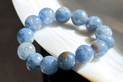 14mm+, Certified Collection Grade Natural Blue Rabbit Hair Quartz Bracelet, Blue Rabbit Hair Rutile Quartz Bracelet, 天然收藏级蓝兔毛团子手串