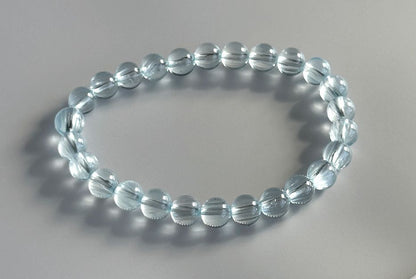 7mm, Certified Rare Find Gem Grade Natural Blue Topaz with needle inclusions Bracelet, Topaz Bracelet, Blue topaz bracelet, 透体拉丝猫眼天然蓝托帕手串