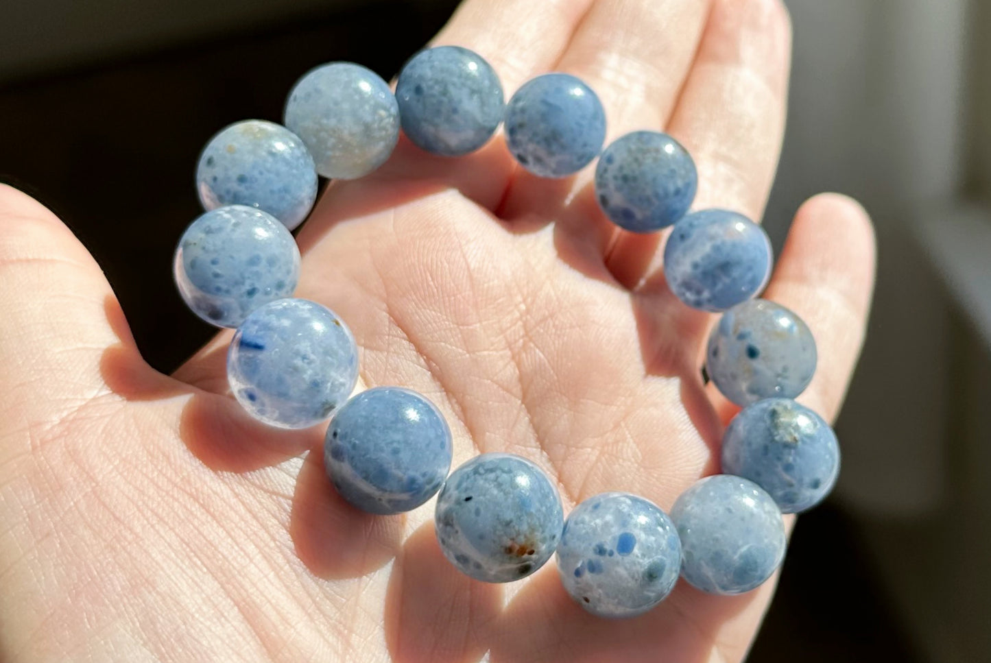 14mm+, Certified Collection Grade Natural Blue Rabbit Hair Quartz Bracelet, Blue Rabbit Hair Rutile Quartz Bracelet, 天然收藏级蓝兔毛团子手串