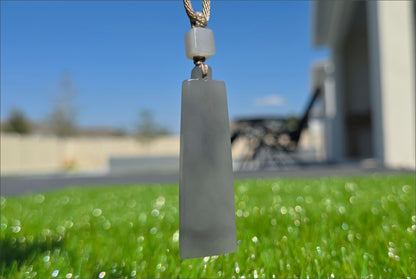 Certified Natural Smoky Gray Nephrite Jade Carved Triangle-Bar Pendant, 天然烟灰和田玉吊坠
