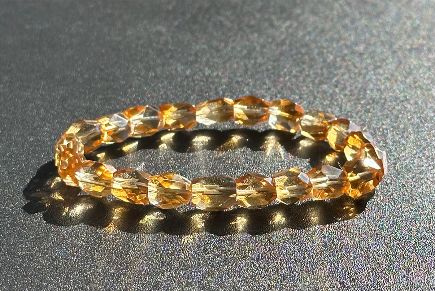 Certified Natural Hand Facted Gem Grade Deep Yellow Citrine Beads Bracelet, Untreated High Clarity Natural Citrine, 天然宝石级玻璃体暴力黄刻面黄水晶手串