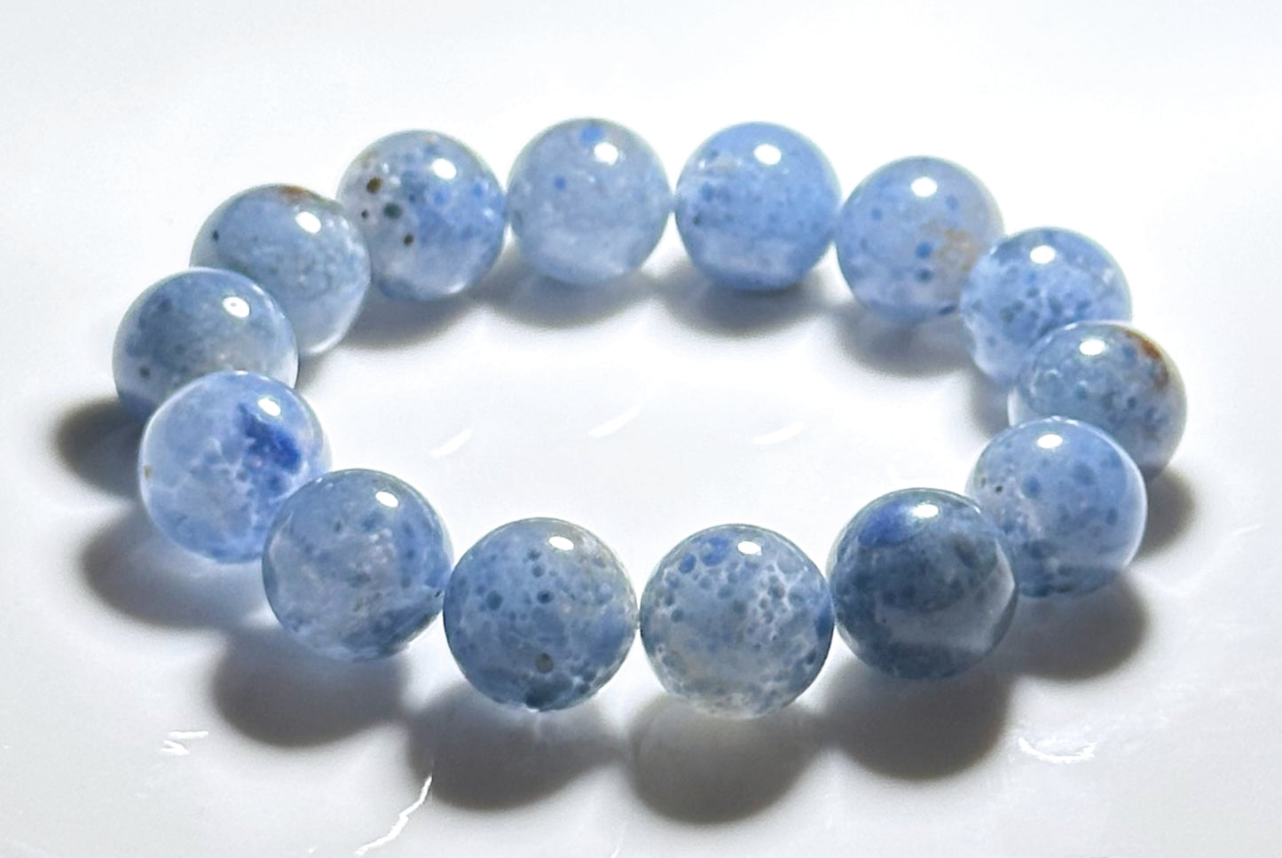 14mm+, Certified Collection Grade Natural Blue Rabbit Hair Quartz Bracelet, Blue Rabbit Hair Rutile Quartz Bracelet, 天然收藏级蓝兔毛团子手串