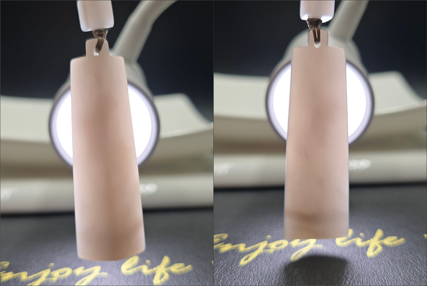Certified Natural Smoky Gray Nephrite Jade Carved Triangle-Bar Pendant, 天然烟灰和田玉吊坠