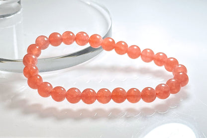7mm, Certified High Grade Untreated Icy Natural Argentina Rhodochrosite Bracelet, Rhodochrosite bracelet, 天然阿根廷红纹石手串