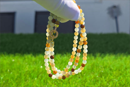 5mm, Certified Top Quality Natural Icy Multi Color Nephrite Jade Beads Necklace, 天然多宝且末和田玉项链