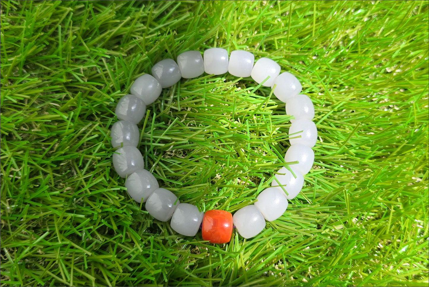 10mm, Certified Natural High Quality Smoky Purple Nephrite Jade and Nanhong Agate Beads Bracelet, 天然烟紫和田玉配南红手串