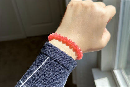 7mm+, Certified High Grade Untreated Icy Natural Argentina Rhodochrosite Bracelet, Rhodochrosite bracelet, 天然阿根廷红纹石手串