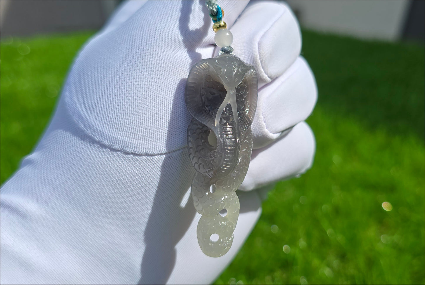 Certified Natural Smoky Purple and Lotus Pink Nephrite Jade Hand Carved Cobra Pendant, Nephrite Jade Snake Pendant, 天然烟紫藕粉双色和田玉手工雕刻蛇吊坠