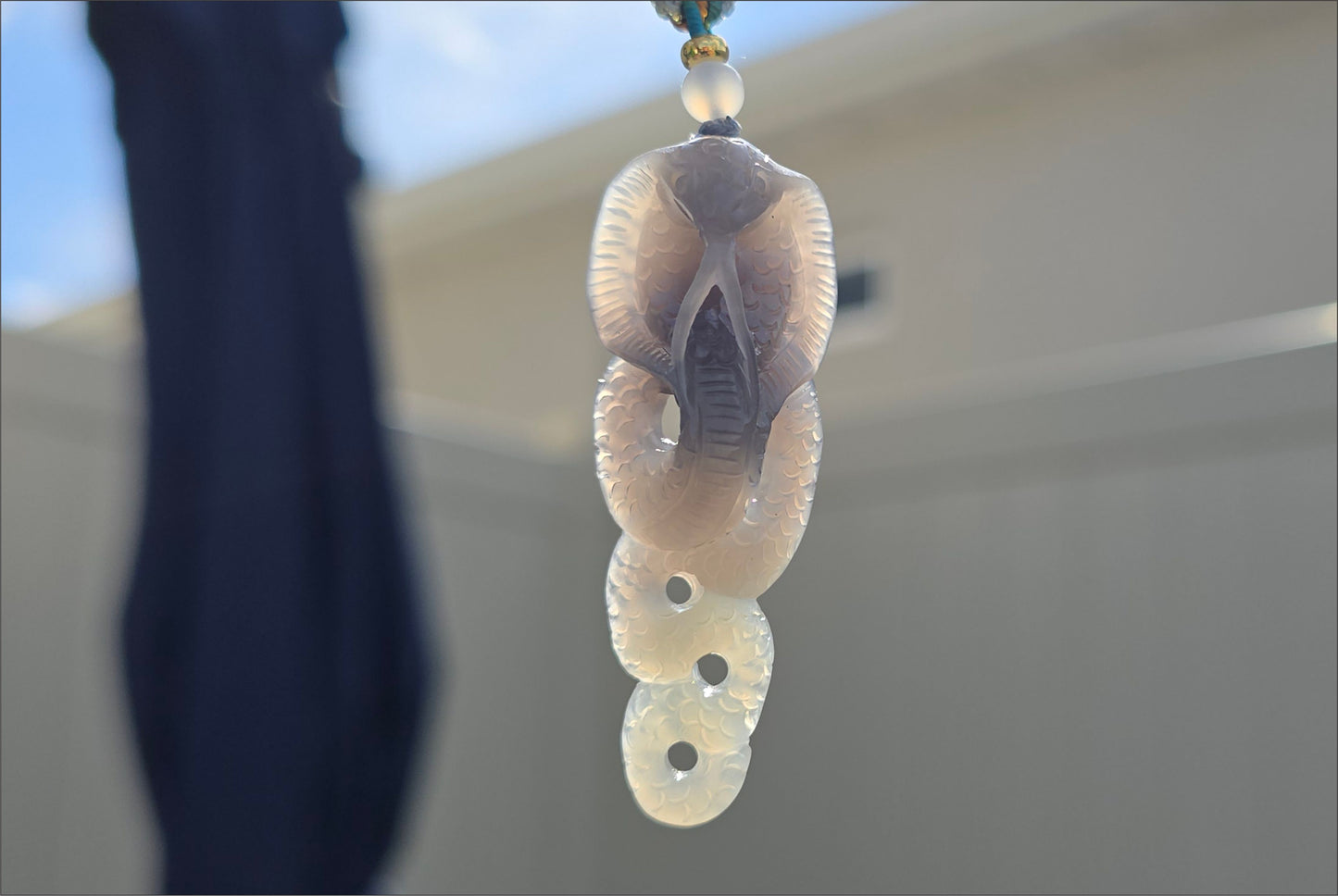 Certified Natural Smoky Purple and Lotus Pink Nephrite Jade Hand Carved Cobra Pendant, Nephrite Jade Snake Pendant, 天然烟紫藕粉双色和田玉手工雕刻蛇吊坠