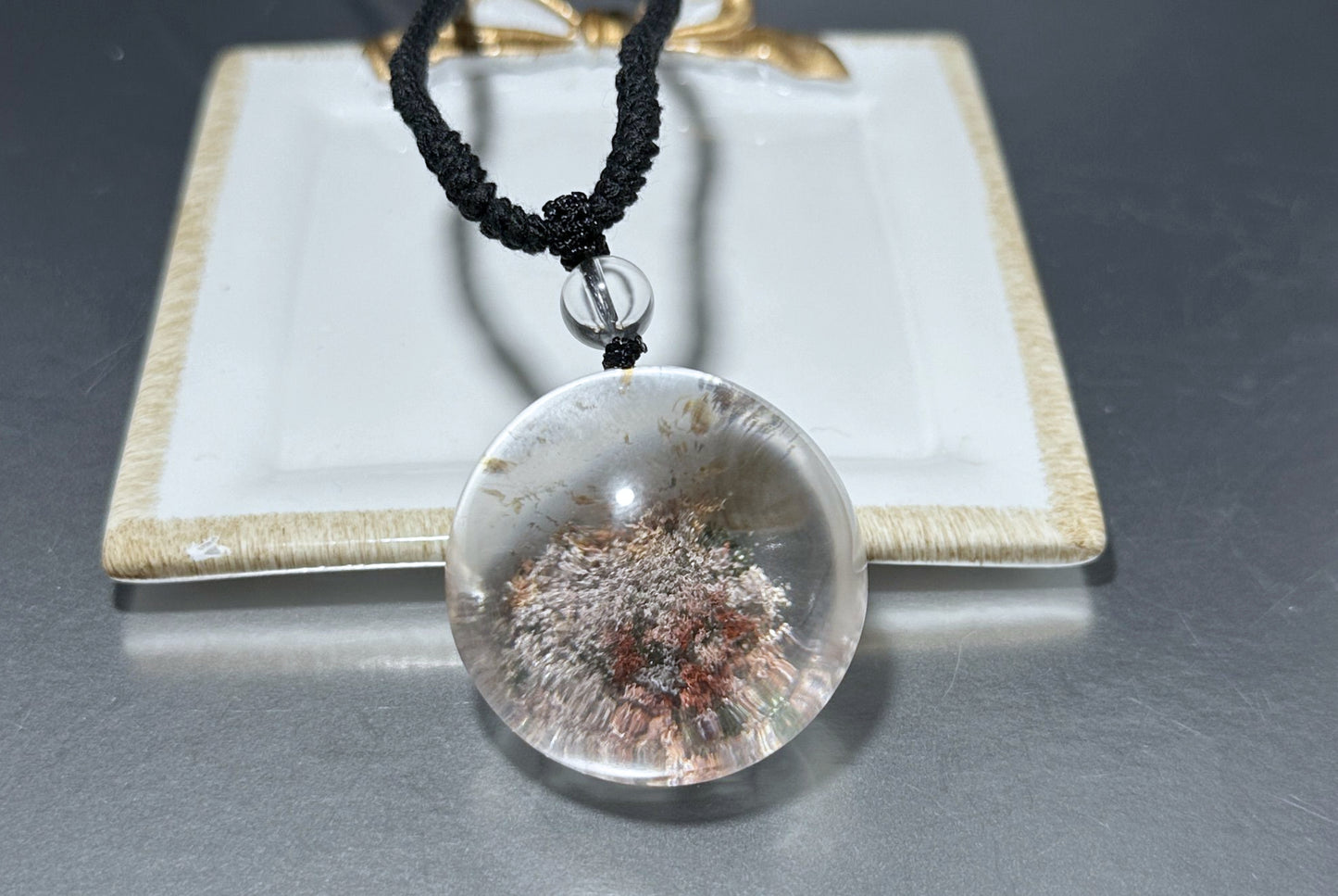 Natural High Clarity phantom quartz Pendant, Ghost quartz Pendant, 天然彩幽灵吊坠, Garden Phantom Quartz Pendant