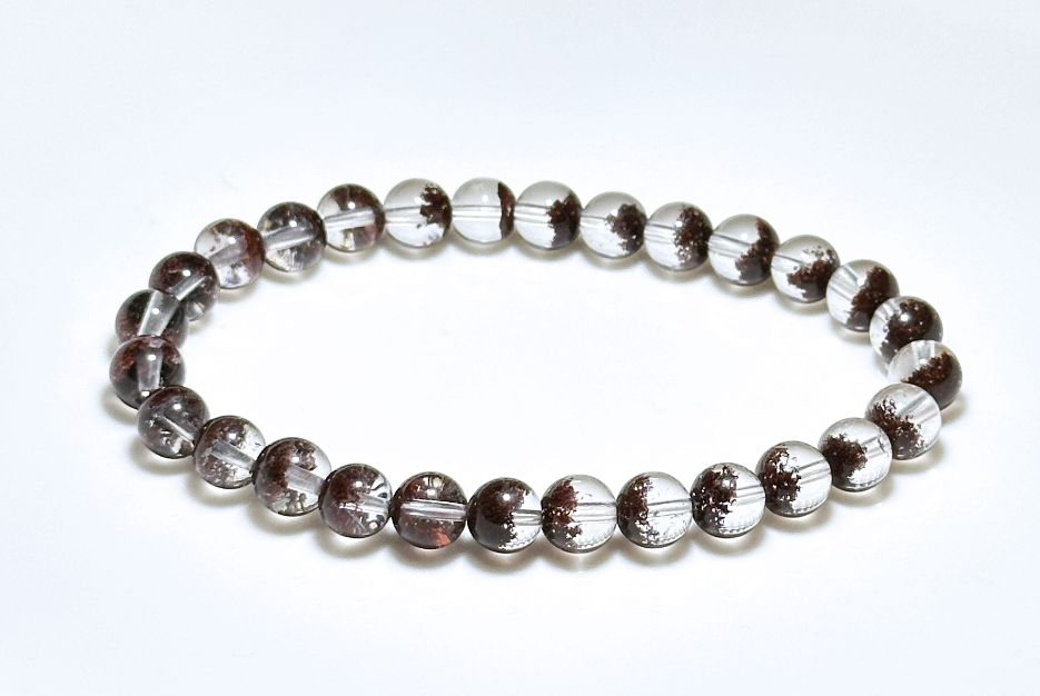 6.5mm,+ Certified High Grade Natural Red Phantom Quartz Bracelet, Treasure Bowl Red Phantom Quartz Bracelet, 天然聚宝盆红幽灵水晶手串