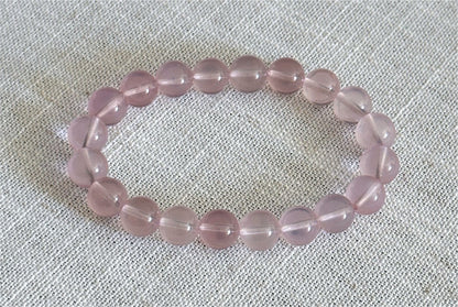 9.5mm+, Certified Natural High Quality Madagascar Jelly Rose Quartz Beads Bracelet, High Clarity Soft Pink Rose Quartz Bracelet, 天然果冻马粉水晶手串