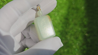 Certified Natural Warm White and sugar Nephrite Jade Wushi pai Peace Amulet Pendant, 天然俄白带一口糖和田玉无事牌吊坠