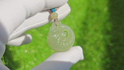 Certified Natural Qingshui Nephrite Jade Carved Koi Fish Pendant, 天然晴水和田玉雕刻锦鲤吊坠
