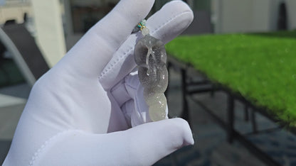 Certified Natural Smoky Purple and Lotus Pink Nephrite Jade Hand Carved Cobra Pendant, Nephrite Jade Snake Pendant, 天然烟紫藕粉双色和田玉手工雕刻蛇吊坠